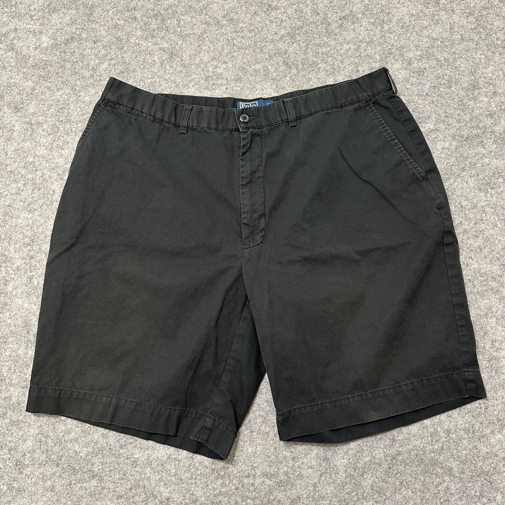 Vintage Polo Ralph Lauren Prospect Short Mens 40 Black Chino Cotton Classic Flat
